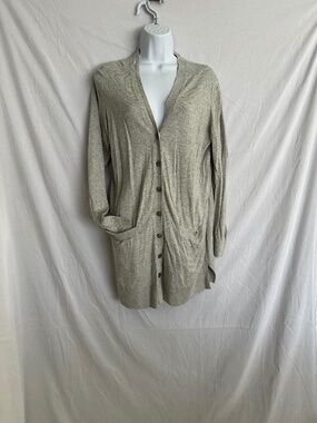 Loft, Gray V-neck long sleeve, long sweater size L